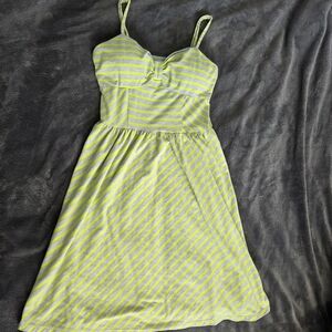 Striped Green and Gray Women's Dress